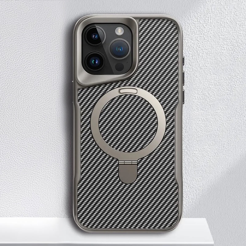📱 Luxe Carbon Telefoonhoesje met MagSafe Ringhouder