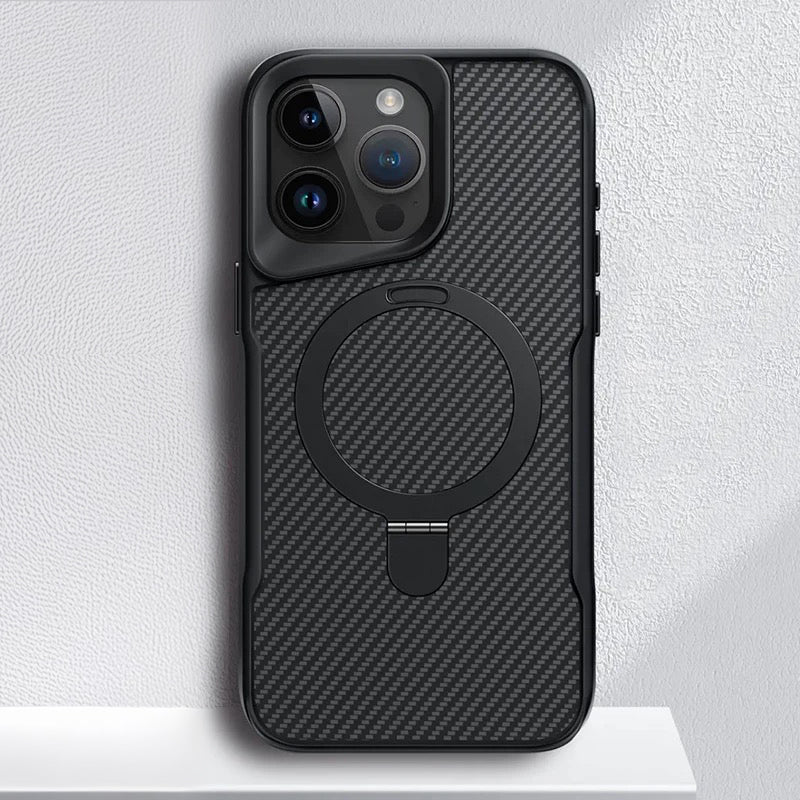 📱 Luxe Carbon Telefoonhoesje met MagSafe Ringhouder