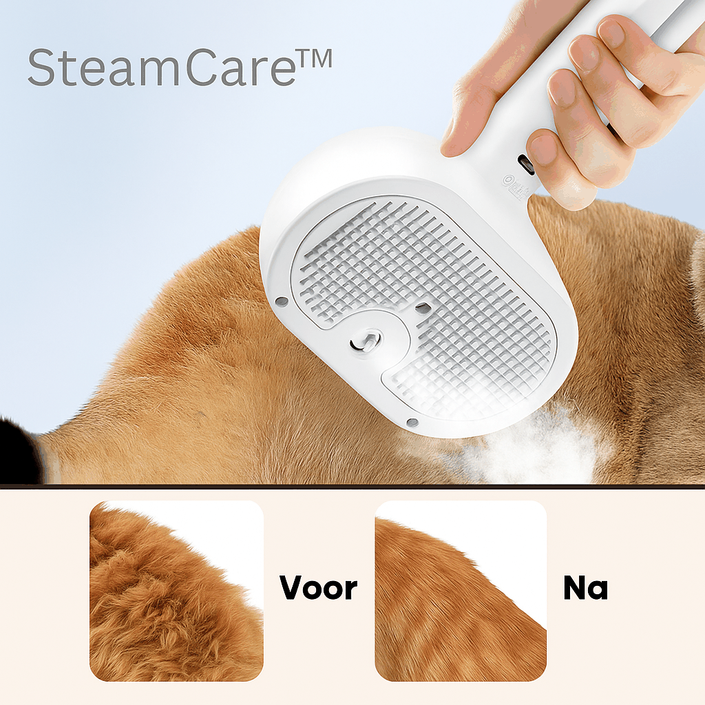 SteamCare™ | Professionele Stoomborstel voor Huisdieren 🐾