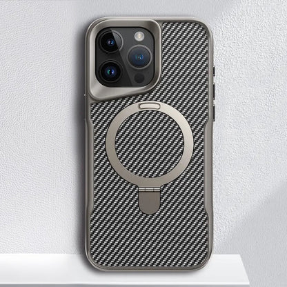 📱 Luxe Carbon Telefoonhoesje met MagSafe Ringhouder