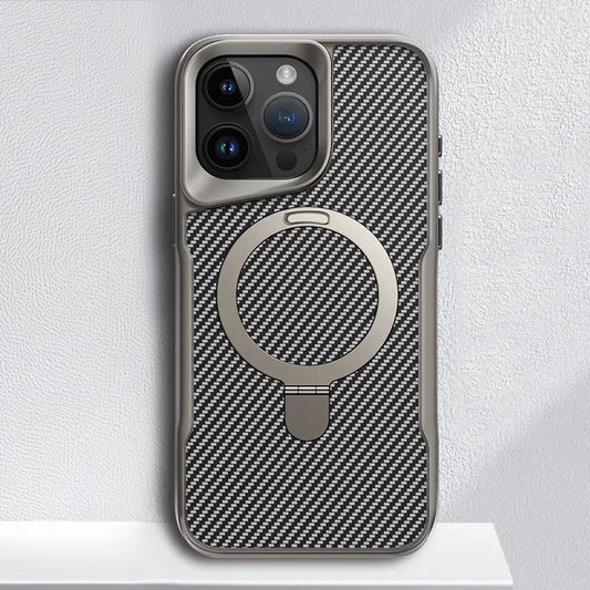 📱 Luxe Carbon Telefoonhoesje met MagSafe Ringhouder