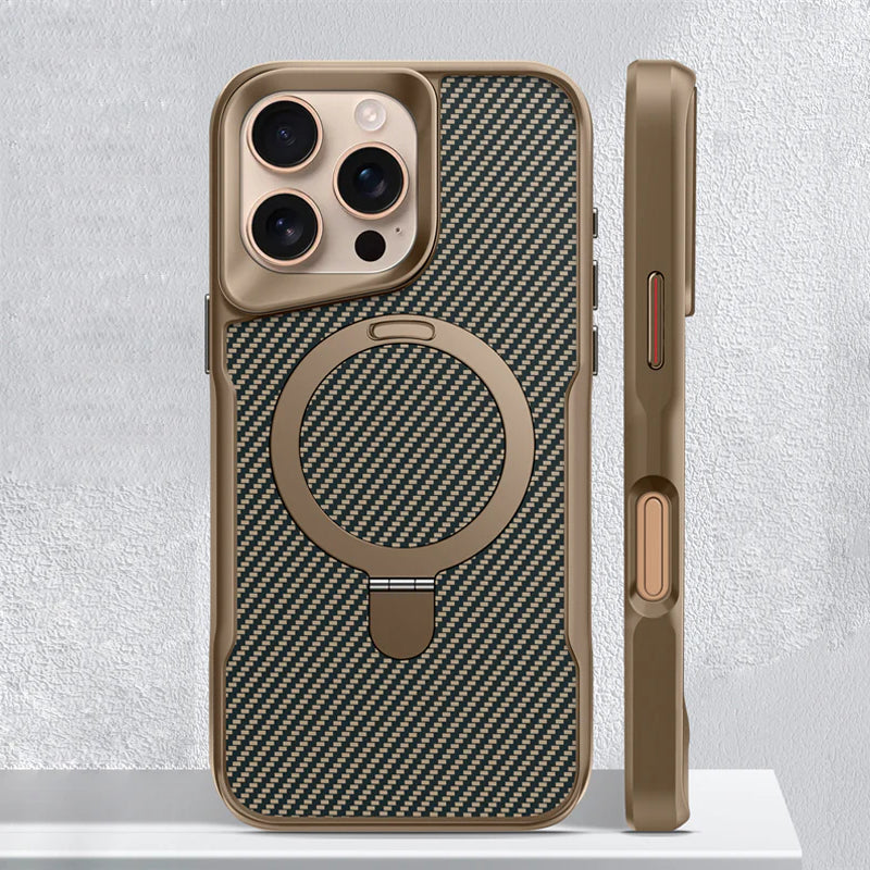 📱 Luxe Carbon Telefoonhoesje met MagSafe Ringhouder