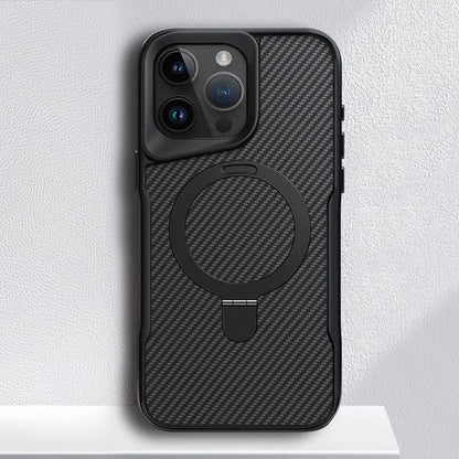 📱 Luxe Carbon Telefoonhoesje met MagSafe Ringhouder