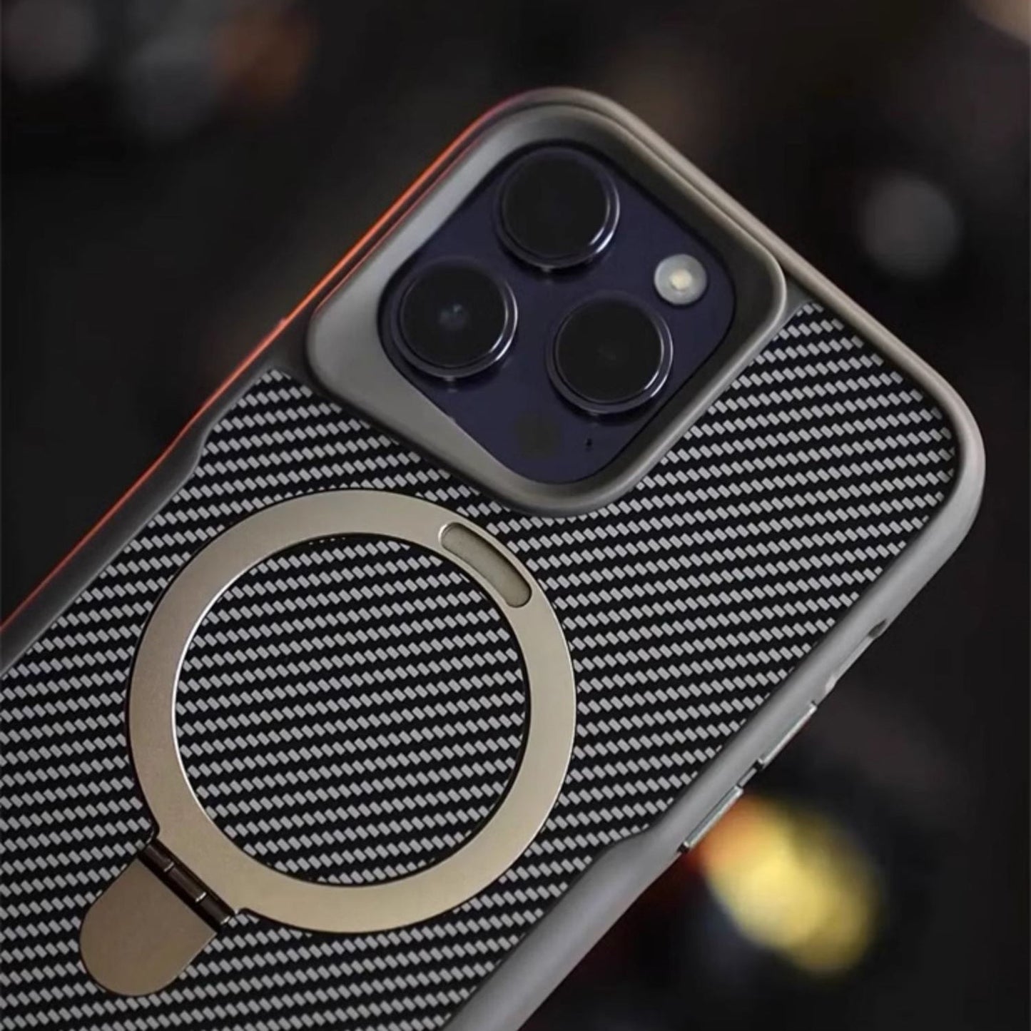 📱 Luxe Carbon Telefoonhoesje met MagSafe Ringhouder