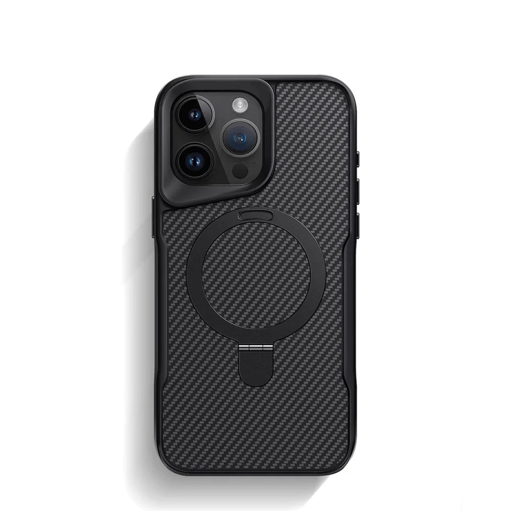 📱 Luxe Carbon Telefoonhoesje met MagSafe Ringhouder